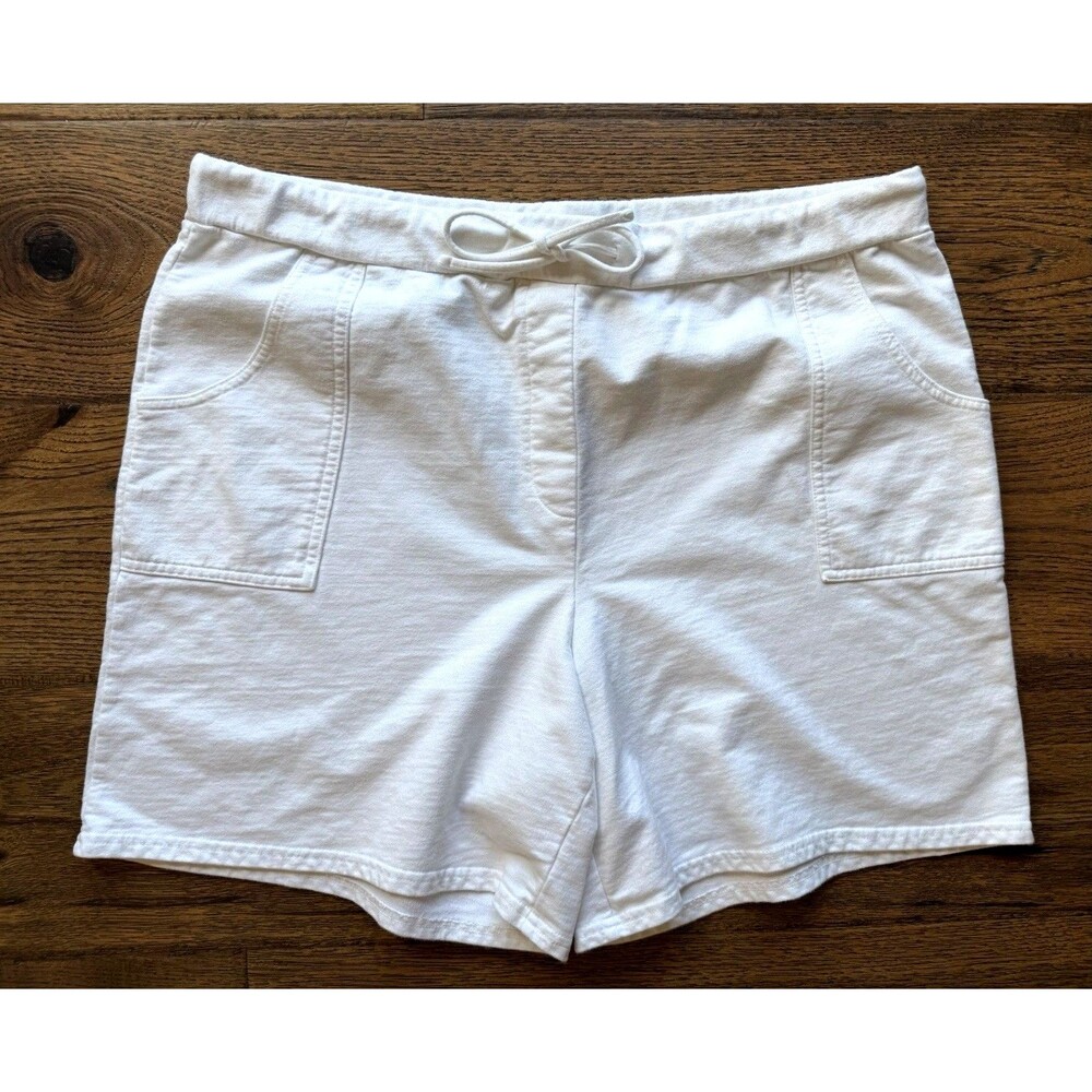 Bobbie Brooks White Pull On Shorts Women’s 2X 20-22 100% Cotton Drawstring